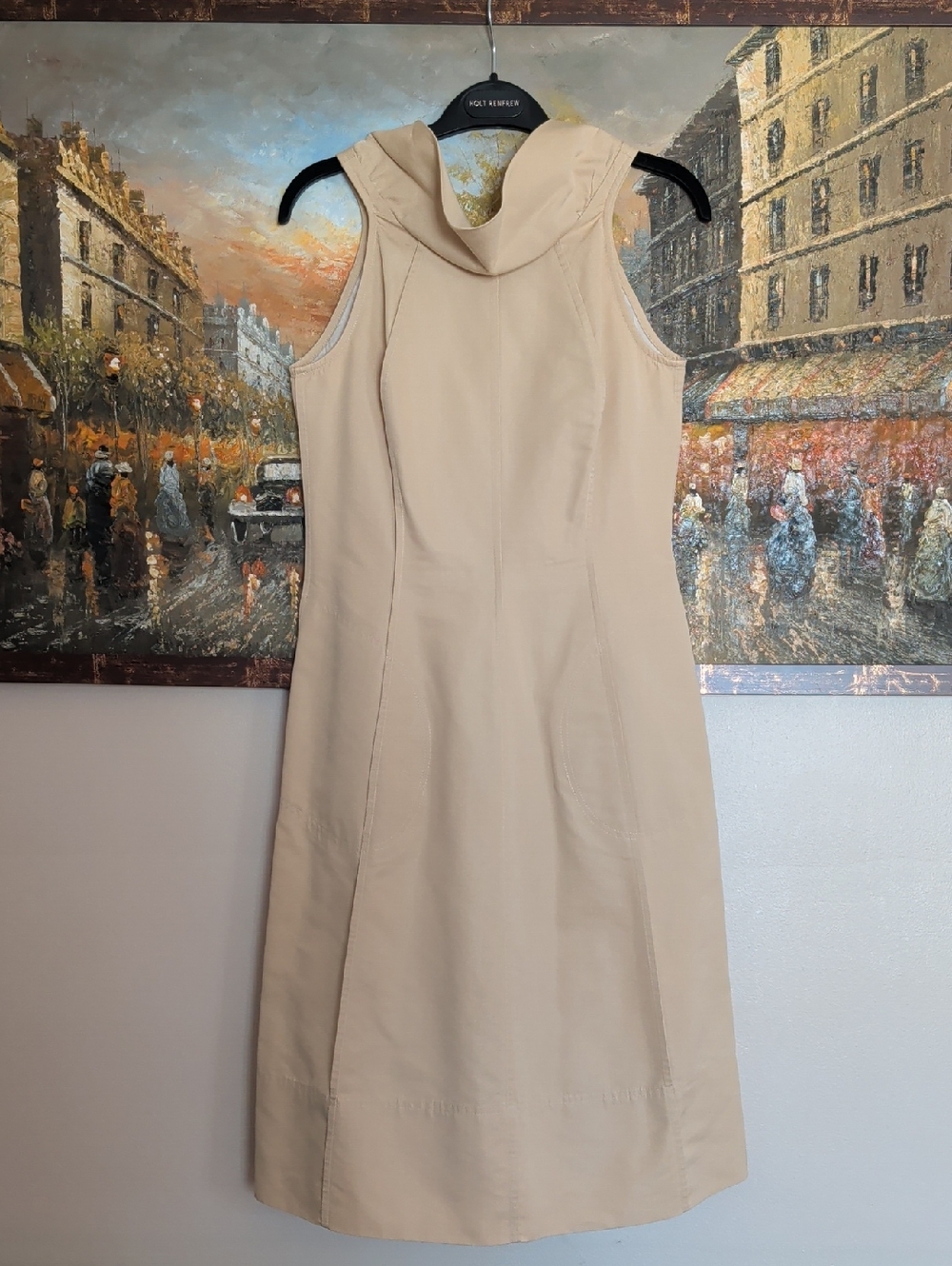 Designer Charles Chang-Lima Vintage Classic Sleeveless Cream Cocktail Dress